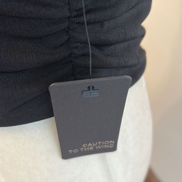 Caution to the Wind black tie neck halter top Size L New - Picture 3 of 6